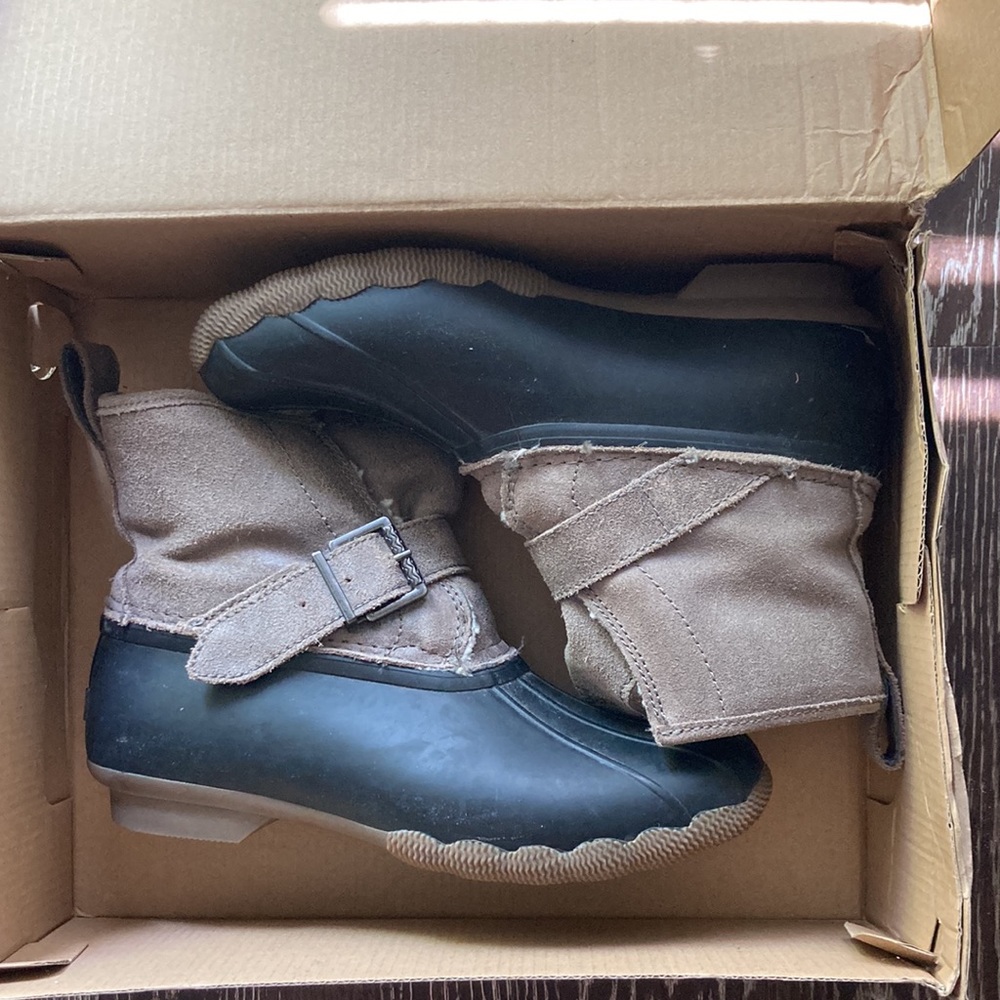 Sperry Top-Sider Rip Water Duck/Rain Boot Graphite/Black - Picture 2 of 9
